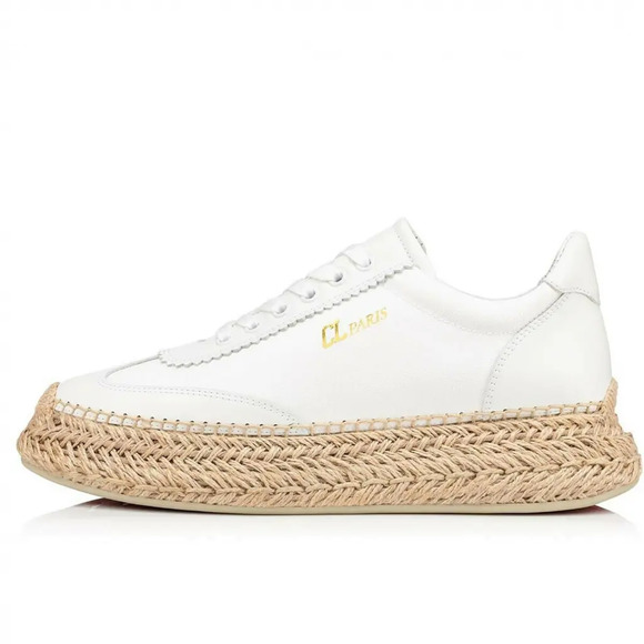 Christian Louboutin Espasneak Flat White Bianco Platform Espadrille Sneaker 40 - Picture 3 of 11
